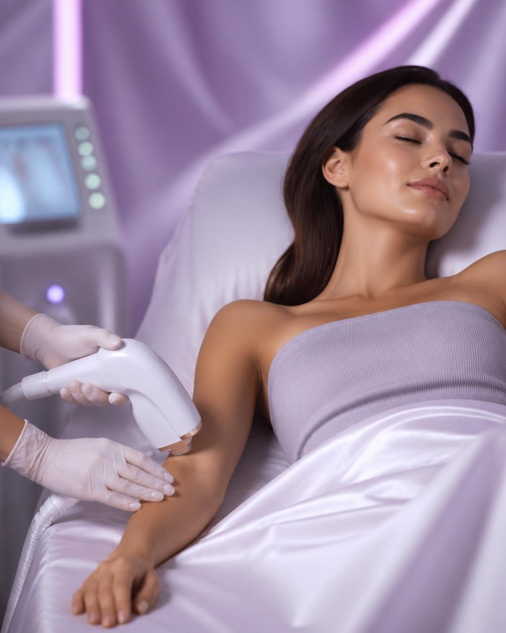 Laser hair removal session in progress at My Salounge, Ahmedabad